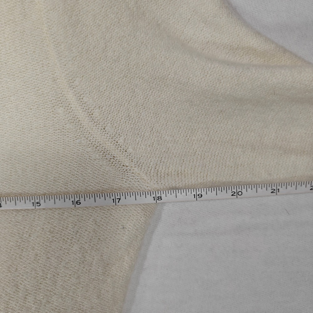 American Eagle Womens Cream Crew Neck Knit Pullover Sweater Size S Small White - Picture 4 of 6